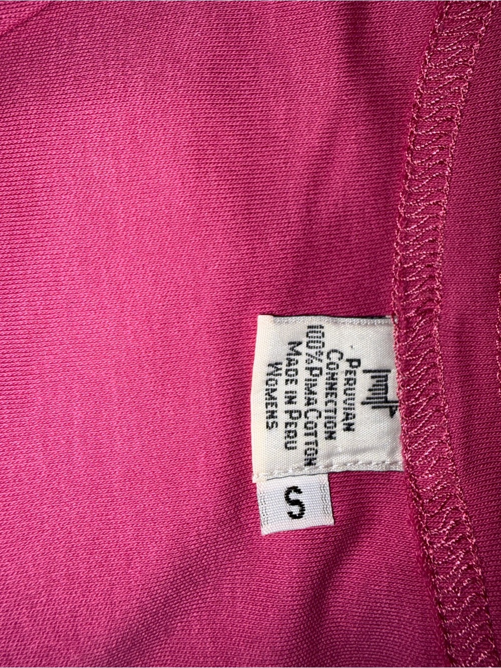 Peruvian Connection Deep Raspberry Crewneck Short Sleeve Tee - Picture 4 of 4